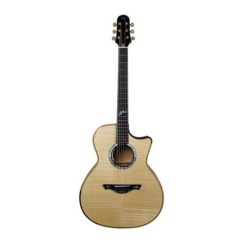 慕西卡一生所爱40寸单板吉他民谣木吉他虎纹枫面单吉他guitar