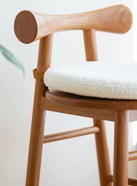 7梳RTSW蝴蝶凳卧子家用实木凳小凳子化妆凳妆带靠背樱桃木小圆凳