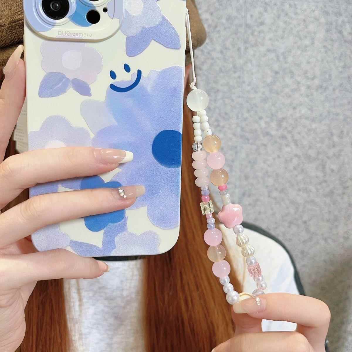 ins小众少女粉樱花串珠简约diy手机链条ccd相机包包挂件装饰手提