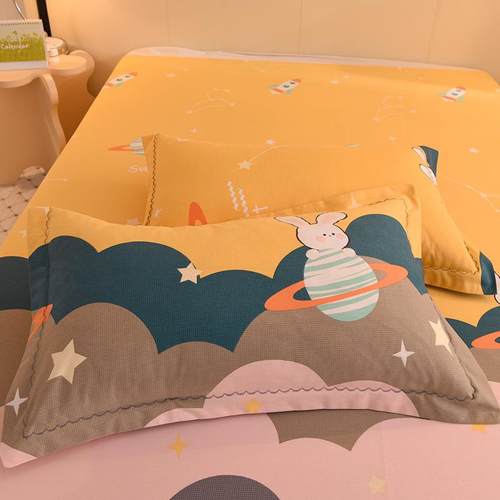 全棉磨毛料件40202303套纯棉生态四四季喷面三件床单款气套件床上