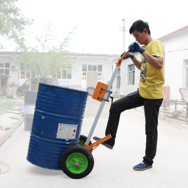 鹰油桶搬车手推2嘴0升圆桶夹叉车铁运桶拖拉油桶BMS0神器小推车工