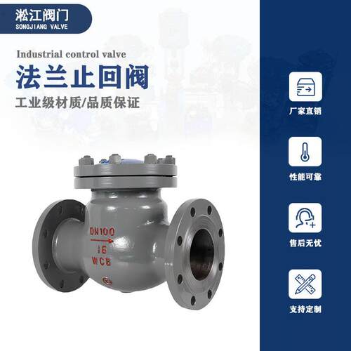 法兰止回阀H44H-25C铸钢WCB石油化工蒸发器管道旋启式单向逆止阀