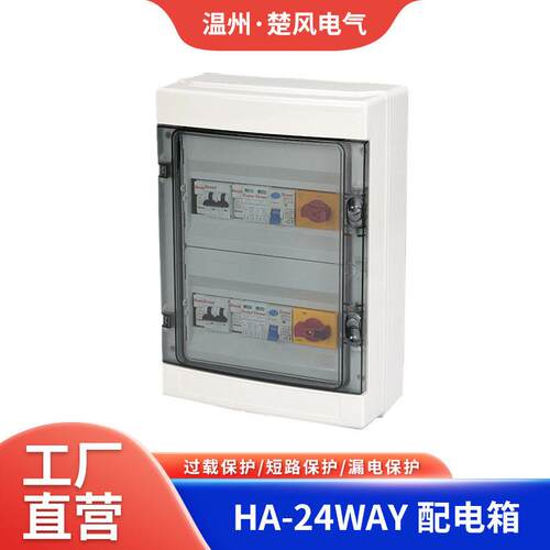 HA-24WAY回路配电箱漏电断路器直流汇流箱明装埋墙工业级防护IP66