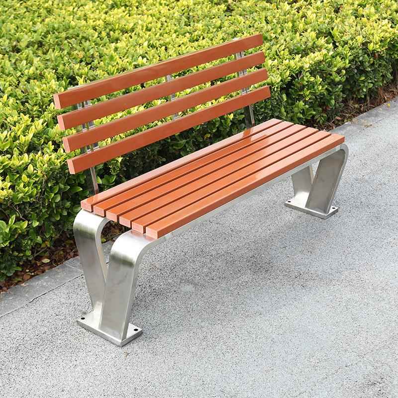 户外不锈钢公园椅v型室外小区坐凳创意园林庭院露天休息条椅厂家