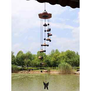 蝶恋花风铃挂饰户外治愈系客厅卧室流苏夏日和风草礼物门饰铃铛