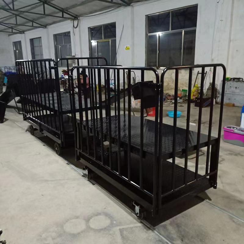 栏杆围栏式电动运输车 可加升高称重水果蔬菜搬运车
