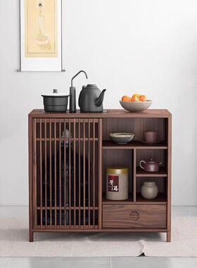 移动茶水柜大板茶桌侧边柜茶几茶jls7M876台水烧置壶体茶边一柜茶