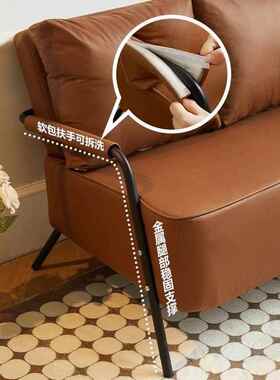 复古单人沙发厅发新款简客约现代出租房网双红款JEH人小户型布艺