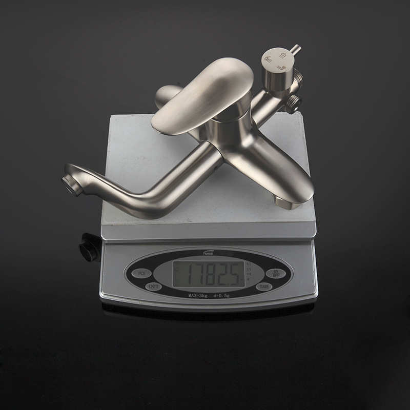 304不锈钢精铸淋浴花洒浴室增压多功能混水阀顶喷手持拉丝套装