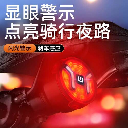 神火自行车尾灯智能感应超长续航充电USB夜骑装备红光警示BTL12