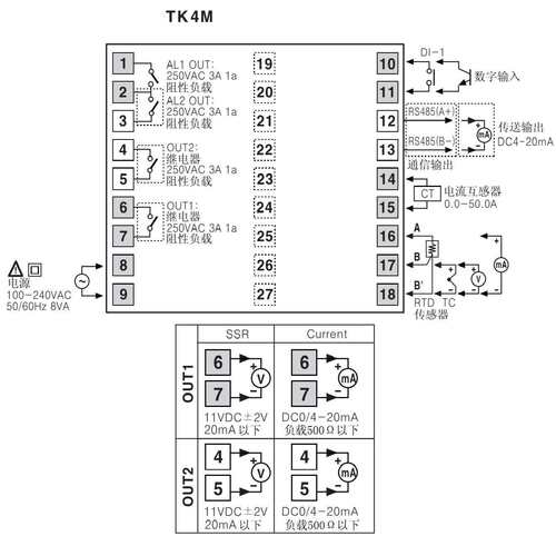 进口温控表72mm原装TK4M奥托尼克斯220V智能温控器
