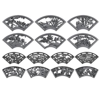 扇形镂空窗花砖雕中式彷古庭院影壁墙装饰挂饰四合院围墙照壁浮雕