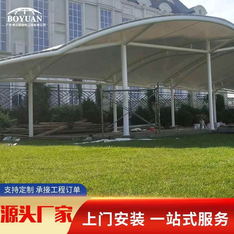 户外景区商业广场体育场馆异性膜结构钢结构操场看台张拉膜遮阳棚