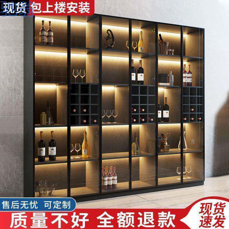 fLE轻奢酒柜靠墙储物玻璃展示柜柜现代简约高挡餐边柜客厅家用防图片