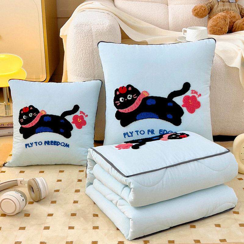 2026新款抱枕被子两用办公室折叠午睡枕头二合一车用靠垫沙发盖毯