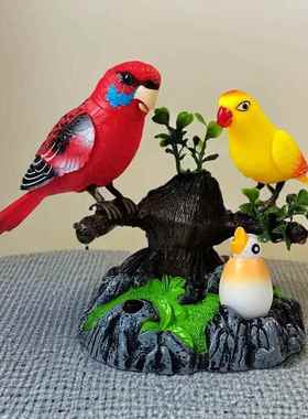 仿真小鸟电动声控感应会动会说话的宠物鹦鹉玩具儿童网红西骑士鸟