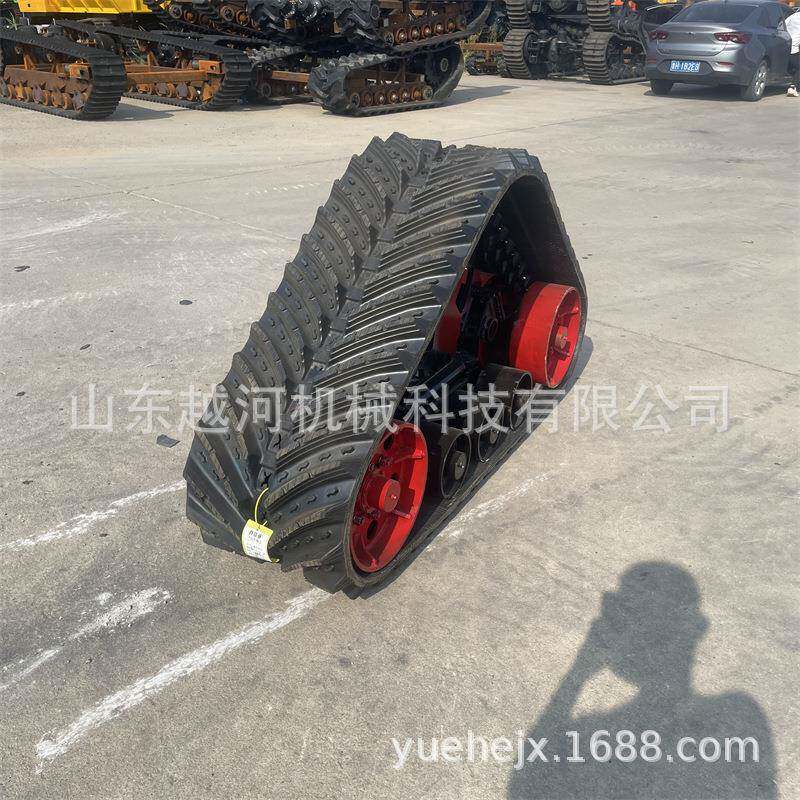 收割机三角履带农用轮式拖拉机改装半链轨底盘三角履带板车
