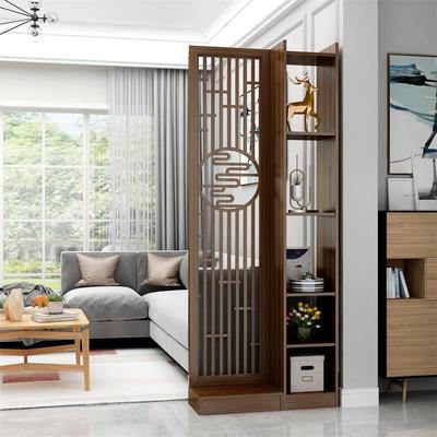 新中式玄关入户屏风简约现代进门客厅隔间柜办公室遮挡置物架装饰