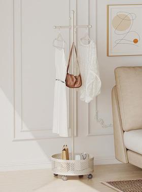 衣架落地卧室家用单杆可移动简易脏衣篮衣帽架网红多功能衣服挂架