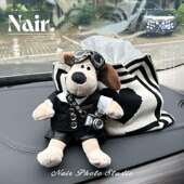 可爱狗黑酷针织抽饰袋高银扣子狗级车纸载纸袋盒巾车内玩偶装 用品