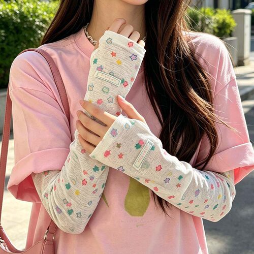 2026新款小清新防晒冰袖女抗UV多巴胺波点宽松凉感防晒袖套夏