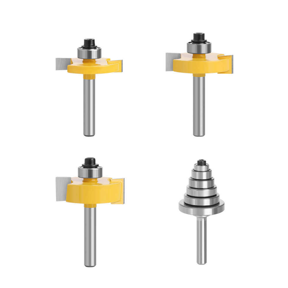 8柄 四件套 滚珠T型刀黄色 轴承槽口刀 可调节木工铣刀开槽,五金/工具,CNC加工件/铣床加工件,淘宝优惠券,粉丝福利购,淘宝优惠卷