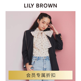 LILY BROWN2024春夏 甜美蝴蝶结透视雪纺上衣衬衫LWFT241069