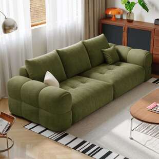 客厅三人位小户型云朵布艺沙发 奶油风雪尼尔泡芙防猫爪沙发新款