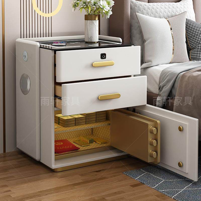 智能床头柜保险柜一体简约现代无线 线充电隐藏式家用保险箱收纳