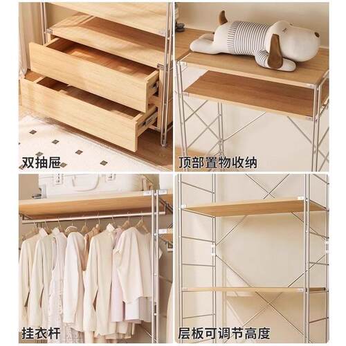 挂385衣架卧室落地日式衣帽架衣服置物式步架入式衣间架帽子开放