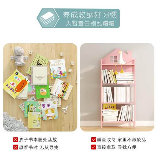 书桌旁CJH-XFZS收房子多层落铁艺儿童书架地飘窗置物架小小型床头