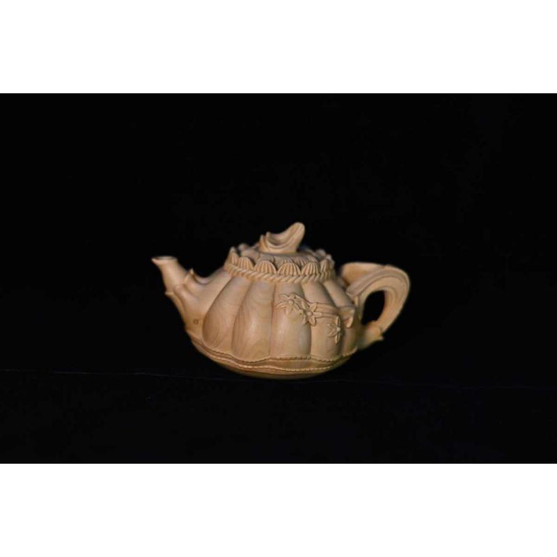 菊花壶文玩手把件实木工艺品小叶黄杨木雕木雕摆件茶宠摆件