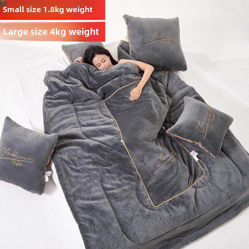 牛奶绒抱枕被子两用加厚折叠午睡枕头毯子二合一沙发汽车靠枕车载