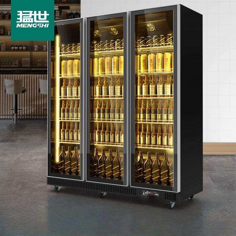 猛世啤酒柜酒吧展示柜冷藏商用冰箱超市保鲜柜网红冰柜三门饮料柜