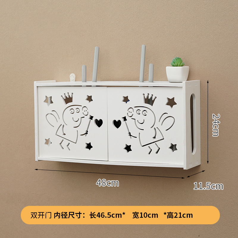 wifi路由器打孔书桌收纳置物架