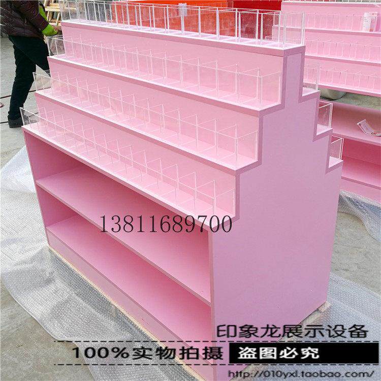 超市文具店笔架展示柜中岛压克力格子金字塔展示柜阶梯型货架木质