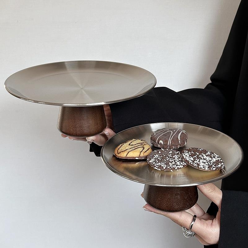 水果盘客厅家用法式零食摆放盘糖果盘甜品盘茶点盘下午茶高脚托