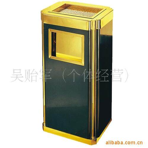 供应酒店大堂用品四菱角果皮箱仿石微晶板钛金果皮箱楼电梯垃圾桶