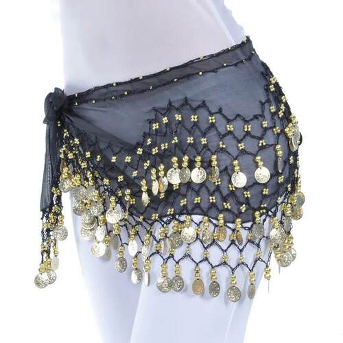Lady Women Belly Dance Hip Scarf Accessories 3 Row Belt Skir