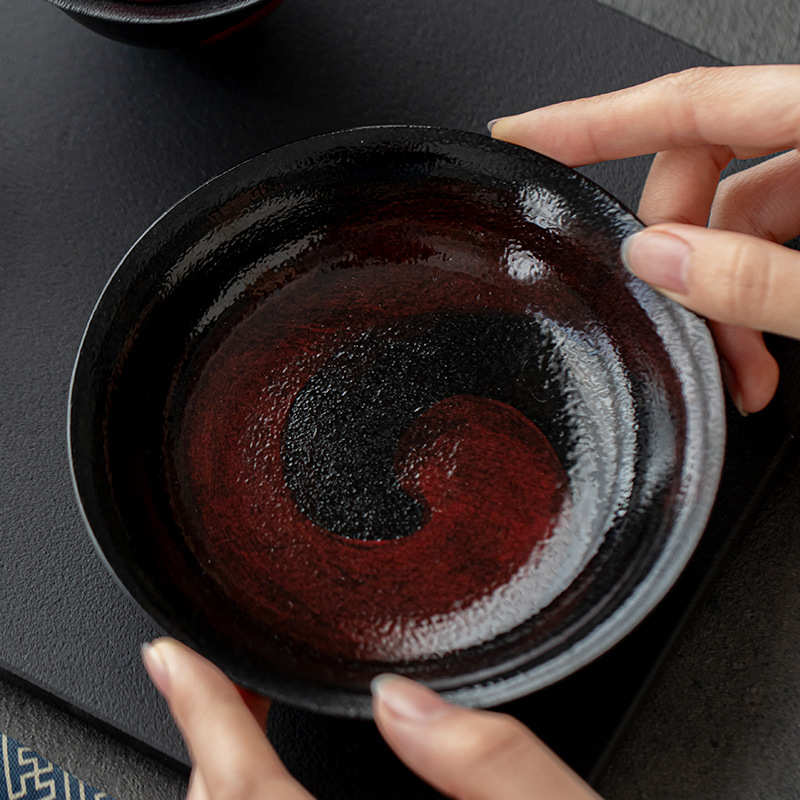 弥言诧寂风粉引壶承手工粗陶蓄水茶盘家用圆形干泡盘茶台茶道托盘