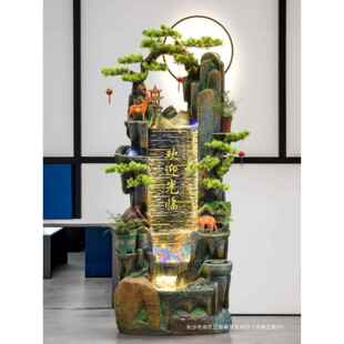 落地假流水泉循环水山景摆件客厅鱼缸风水轮关玄办公喷室NQV装饰