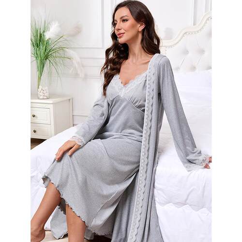 Lace nightgown, nightgown, pajamas, bathrobe, two