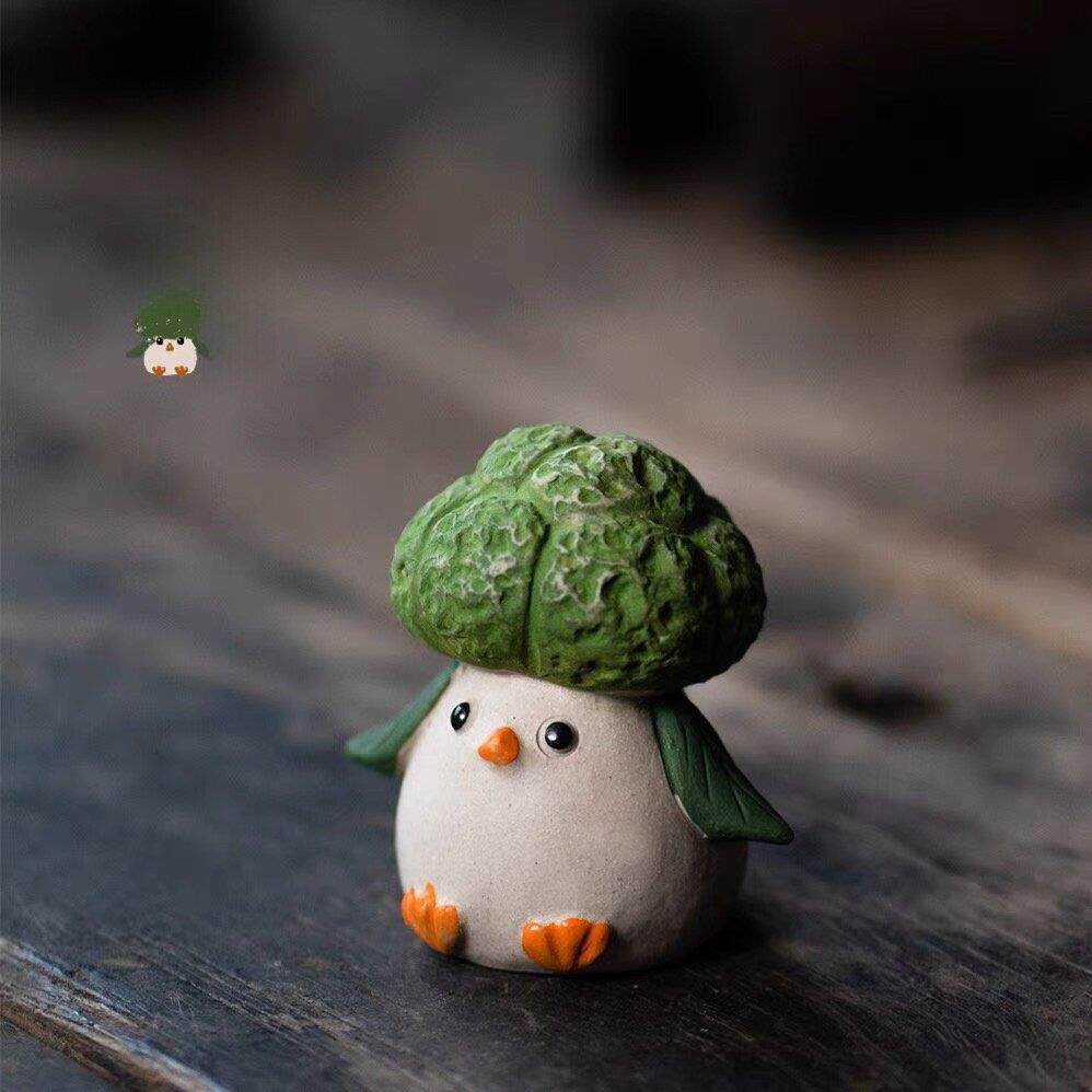 紫色粘土茶宠物饰品可以提高创意可爱的小茶玩茶几装饰配件