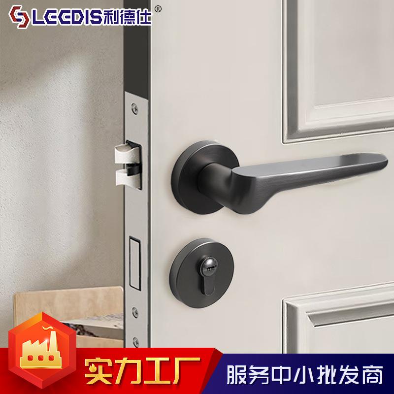 厂家直销现代静音门锁室内卧室房间门锁带钥匙实木门简约家用锁具