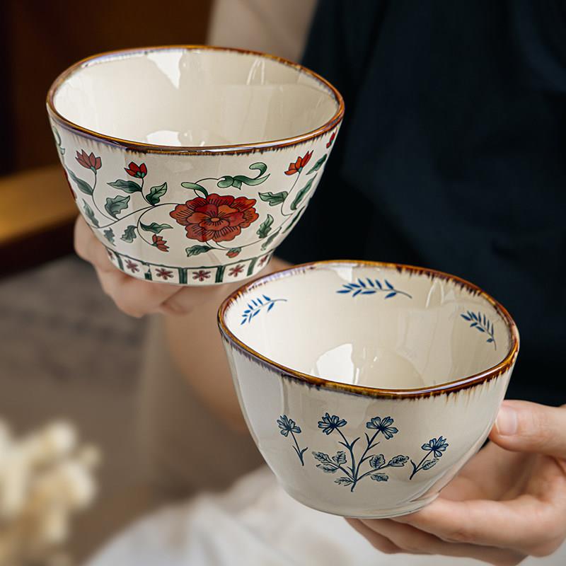 巷子尾〖漂亮的饭碗〗加深异形陶瓷碗家用甜品酸奶碗复古吃饭小碗
