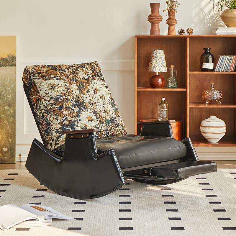 阳台躺椅沙发懒人椅实木摇椅折叠午休可躺可睡家用复古客厅摇摇椅