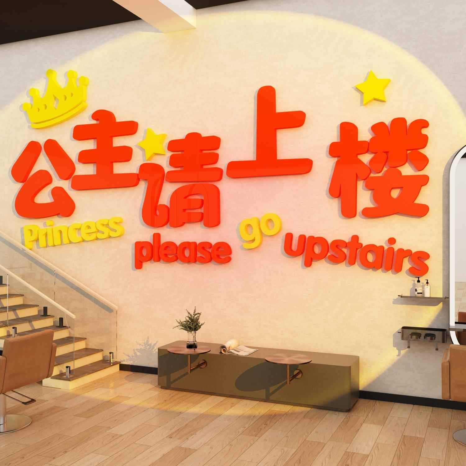 网红美容院墙面装饰品房间氛围布置美甲理发店背景形象贴纸画创意