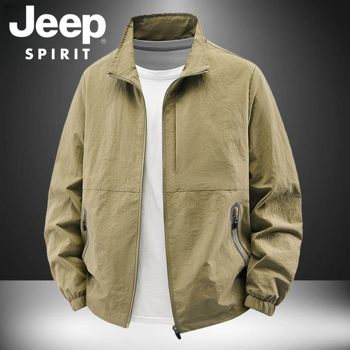 JEEP SPIRIT多口袋立领夹克男款春秋新款宽松休闲运动风百搭外套