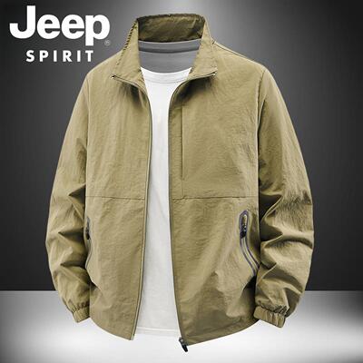 JEEP SPIRIT多口袋立领夹克男款春秋新款宽松休闲运动风百搭外套