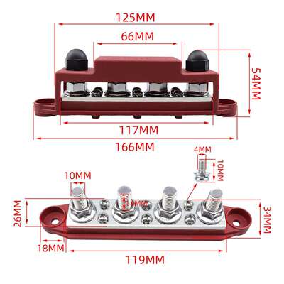 房车游cp-4559艇M0汇流排4接线螺柱1电块M8汇线铜排6路配M4条导电